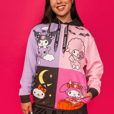 Loungefly x Sanrio Kuromi and My Melodi Halloween Hooded Sweatshirt - GeekCore