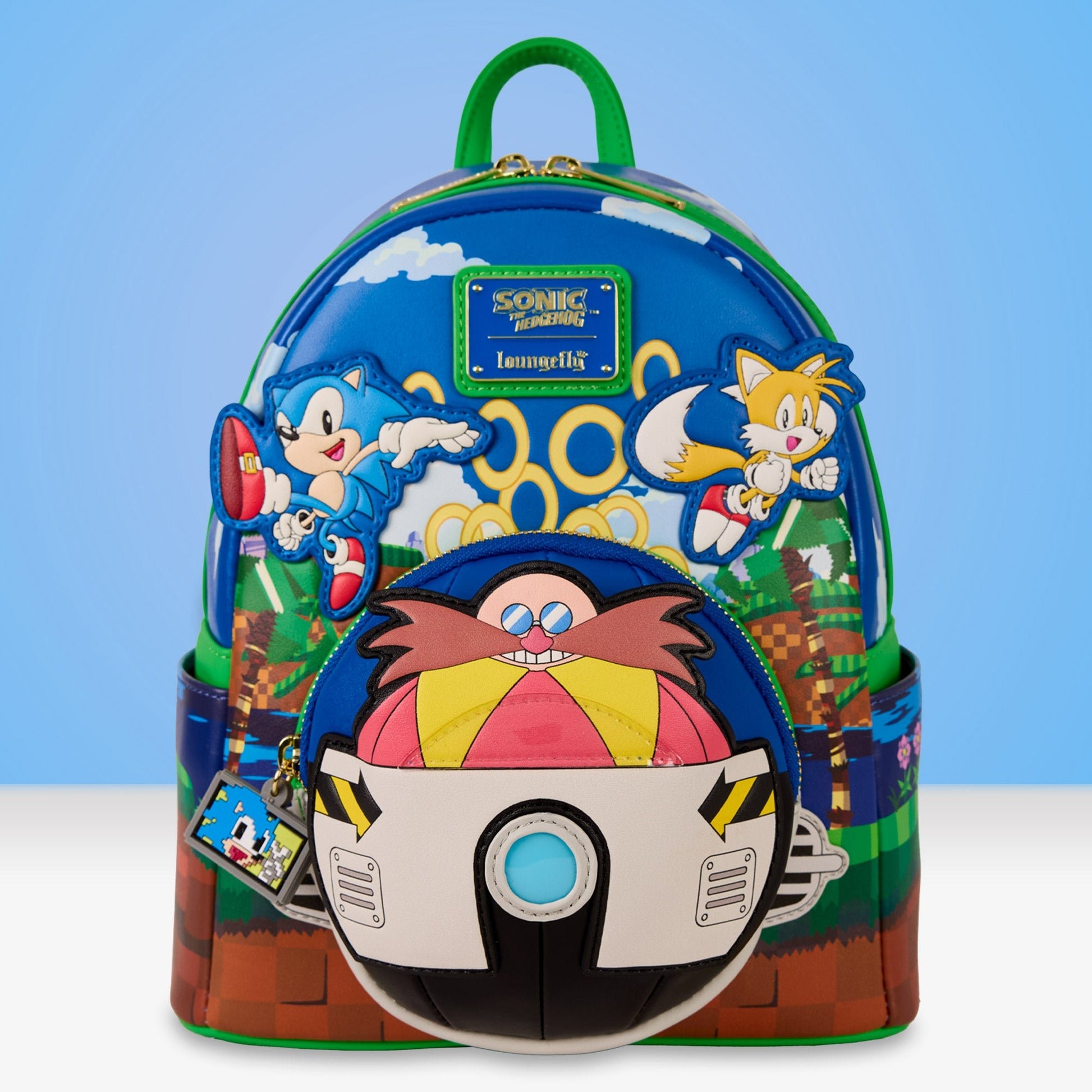 Loungefly x Sonic the Hedgehog Green Hill Zone Light Up Mini Backpack - GeekCore