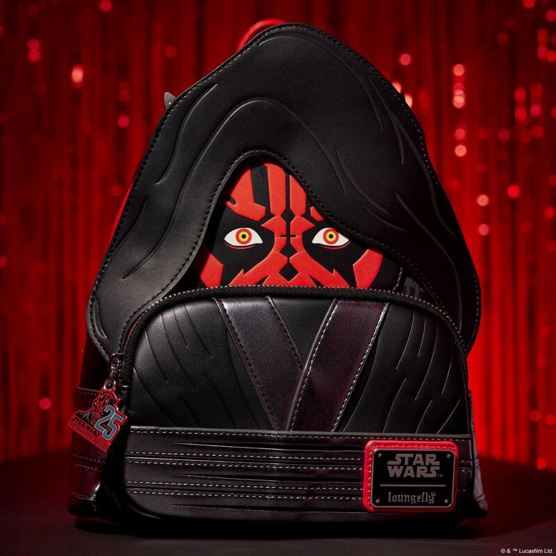 Loungefly x Star Wars Phantom Menace 25th Anniversary Darth Maul Cosplay Mini Backpack - GeekCore
