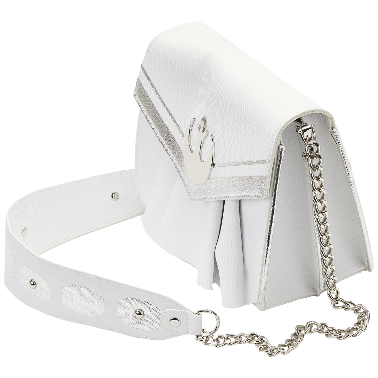 Loungefly x Star Wars Princess Leia White Cosplay Chain Strap Crossbody Bag - GeekCore