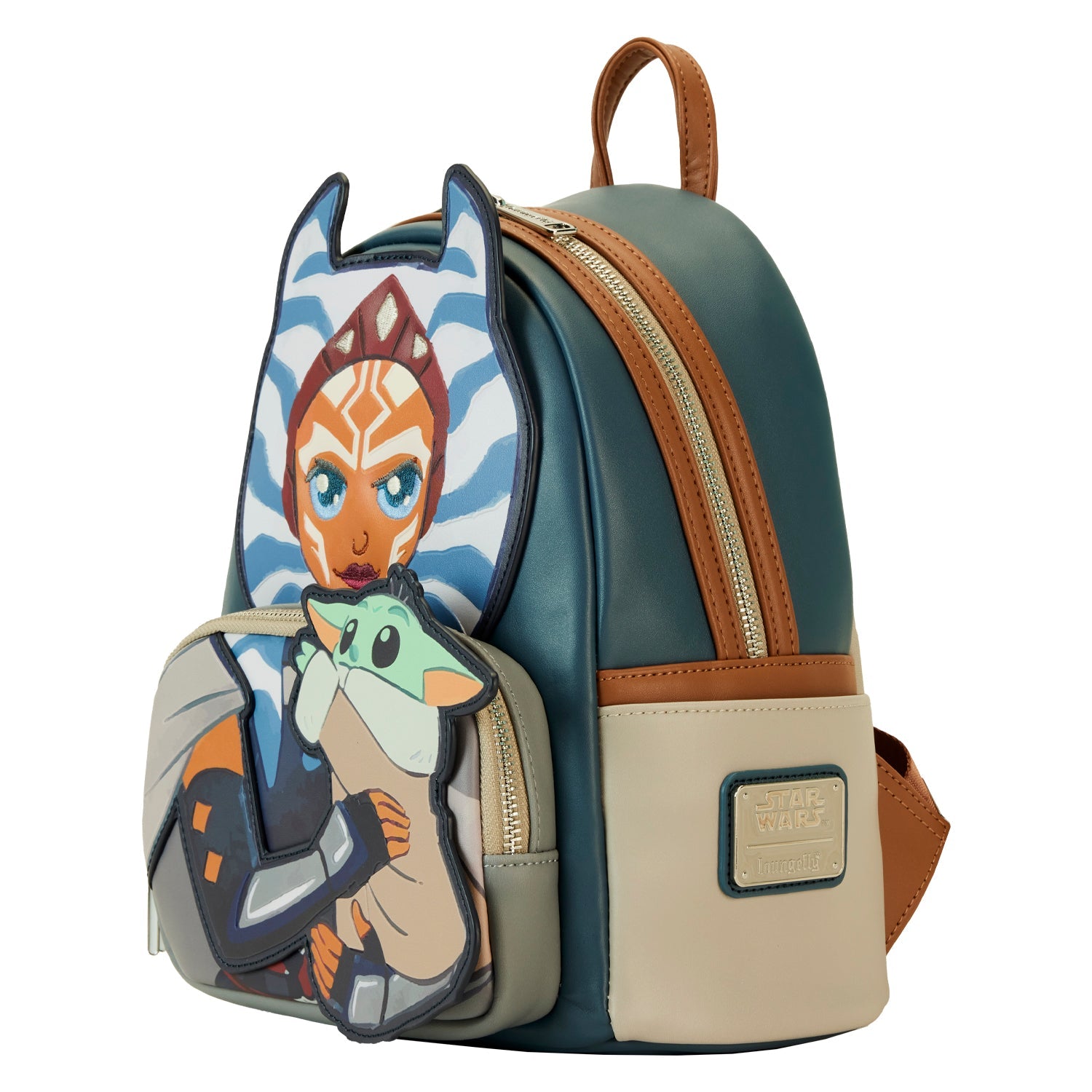 Loungefly x Star Wars The Mandalorian Ahsoka Holding Grogu Mini Backpack - GeekCore