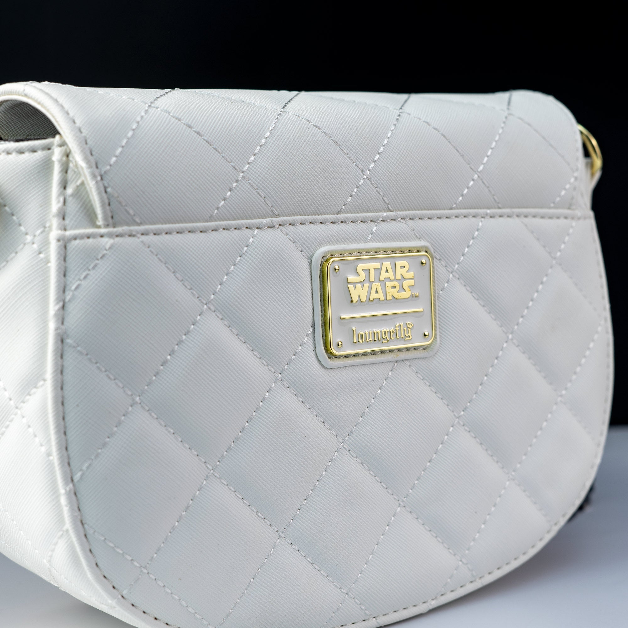 Loungefly x Star Wars White Gold Rebel Mini Saddle Crossbody Bag - GeekCore