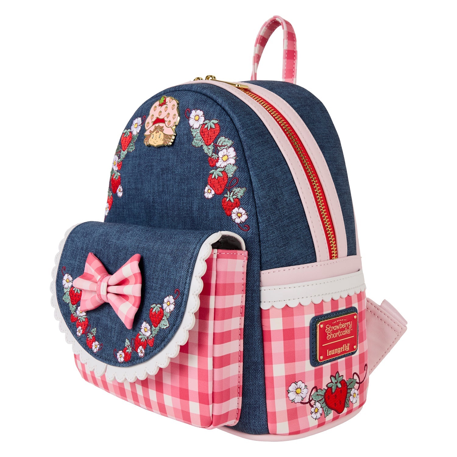 Loungefly x Strawberry Shortcake Faux Denim Mini Backpack - GeekCore