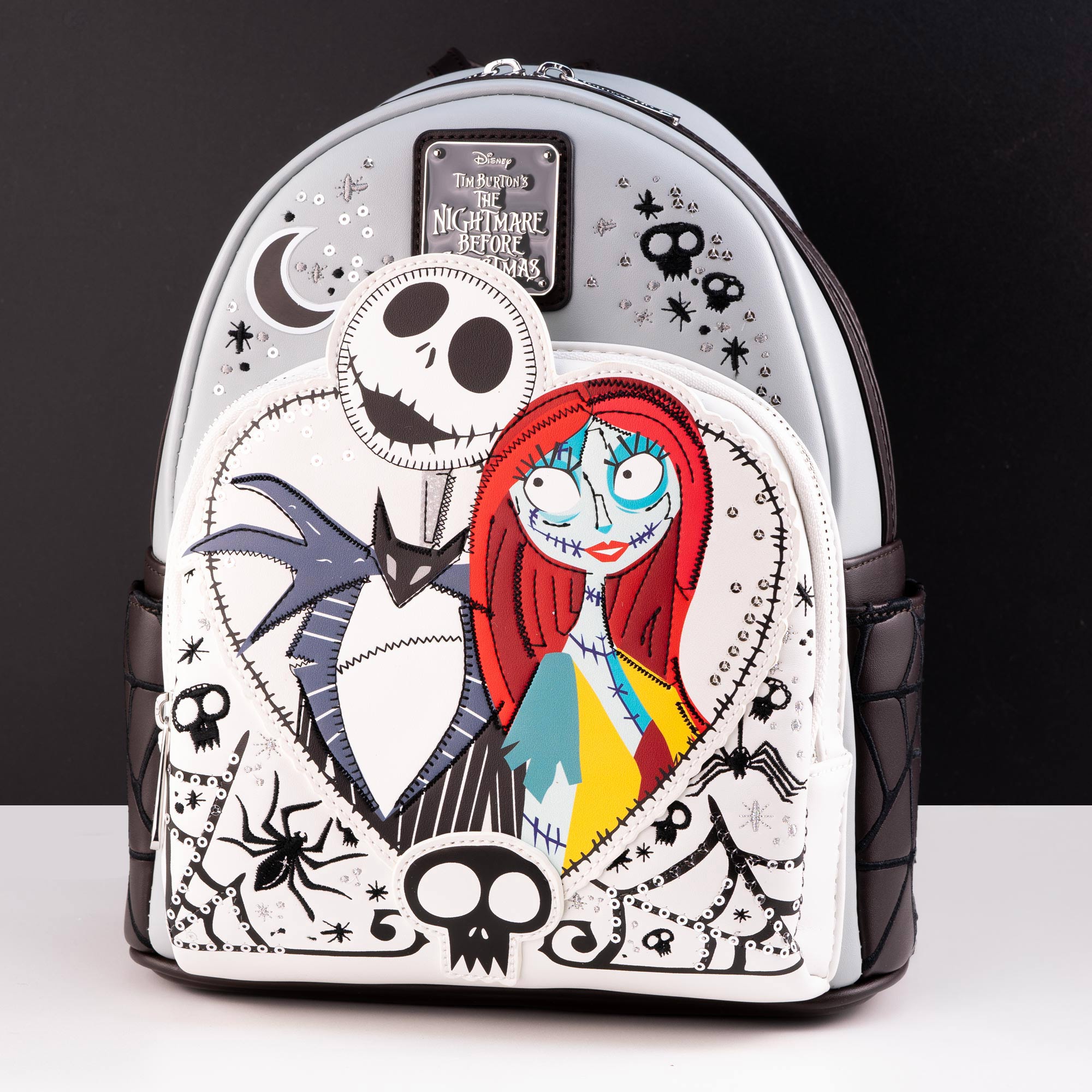 Loungefly x The Nightmare Before Christmas Jack and Sally Heart Sequin Mini Backpack - GeekCore