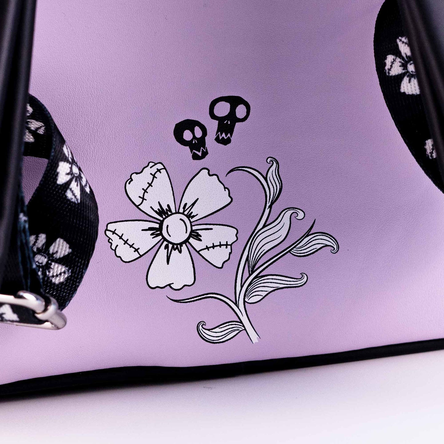 Loungefly x The Nightmare Before Christmas Jack and Sally Lavender Floral Mini Backpack - GeekCore