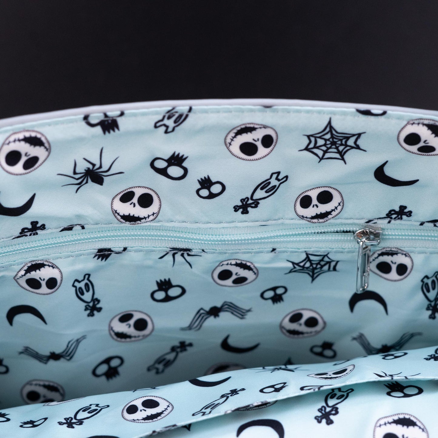 Loungefly x The Nightmare Before Christmas Jack, Sally and Zero Sequin Crossbody Tote Bag - GeekCore