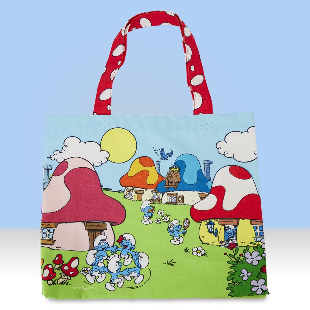 Loungefly x The Smurfs Village Life Canvas Tote Bag - GeekCore