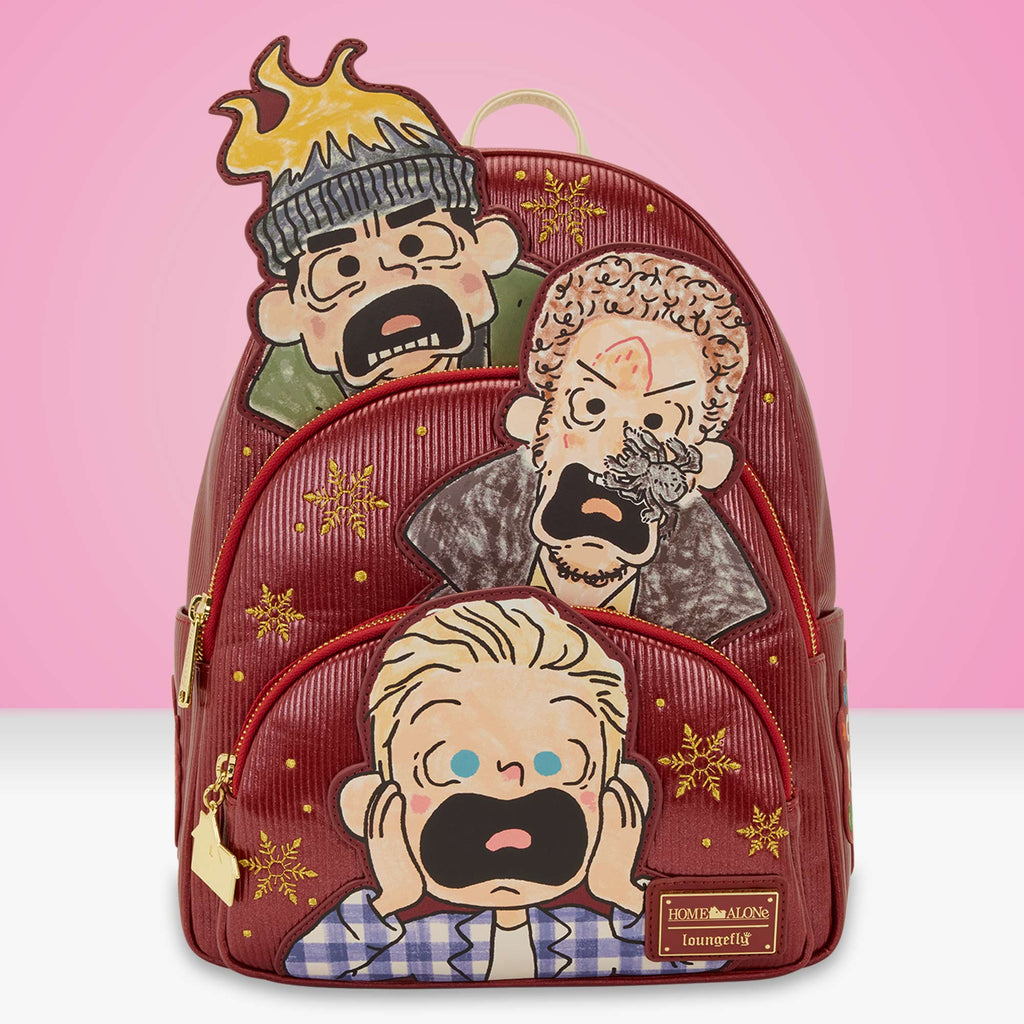 Loungefly x Twentieth Century Studios Home Alone Triple Pocket Mid - Size Backpack - GeekCore