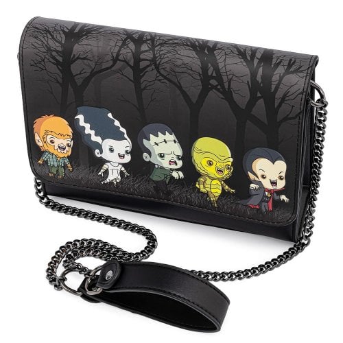 Loungefly x Universal Monsters Chibi Line Chain Strap Crossbody Bag - GeekCore