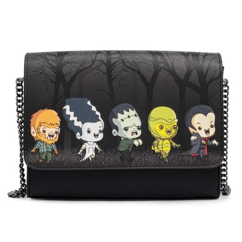 Loungefly x Universal Monsters Chibi Line Chain Strap Crossbody Bag - GeekCore