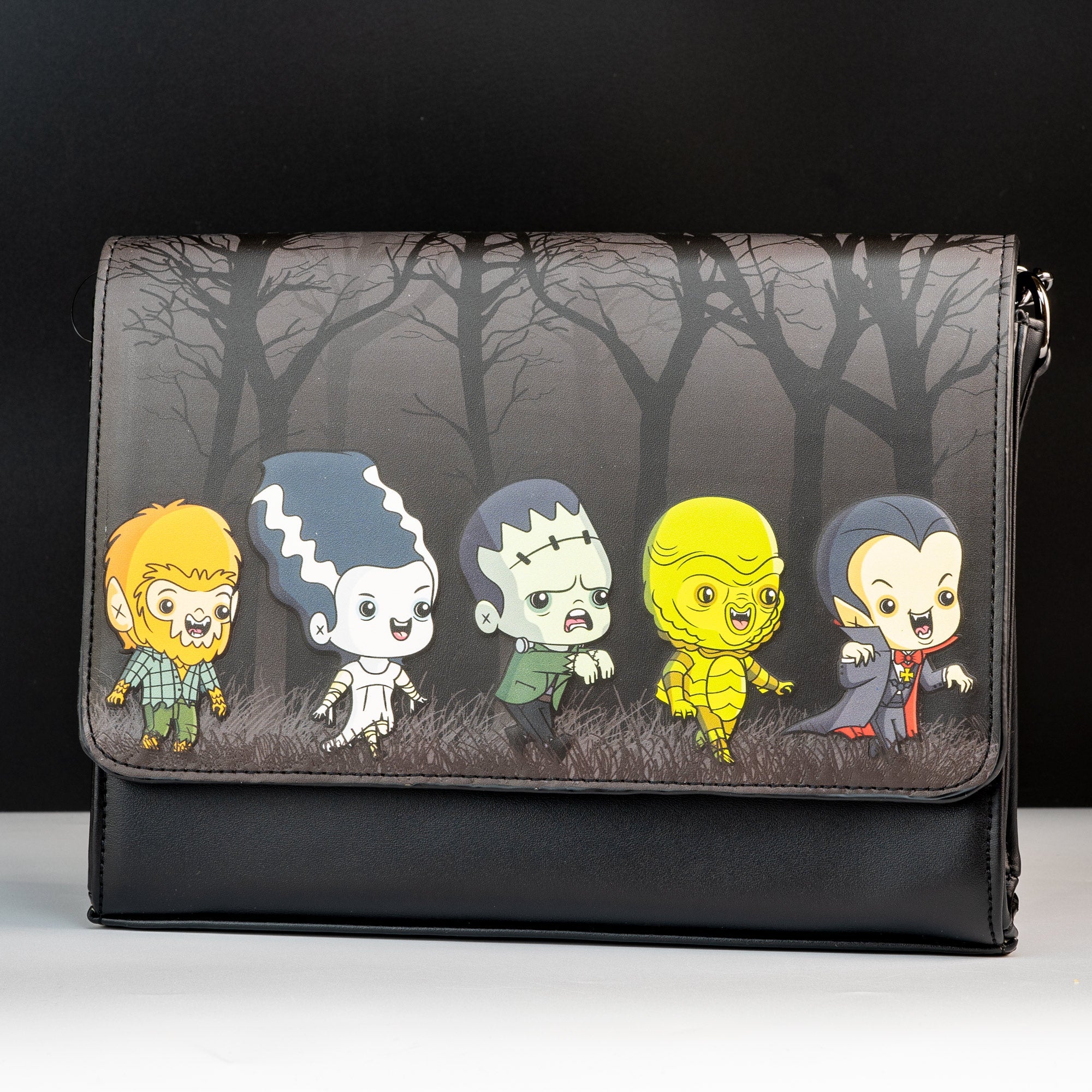 Loungefly x Universal Monsters Chibi Line Chain Strap Crossbody Bag - GeekCore