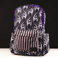 Loungefly x Wednesday Coffin Print Pin Striped Nylon Backpack - GeekCore