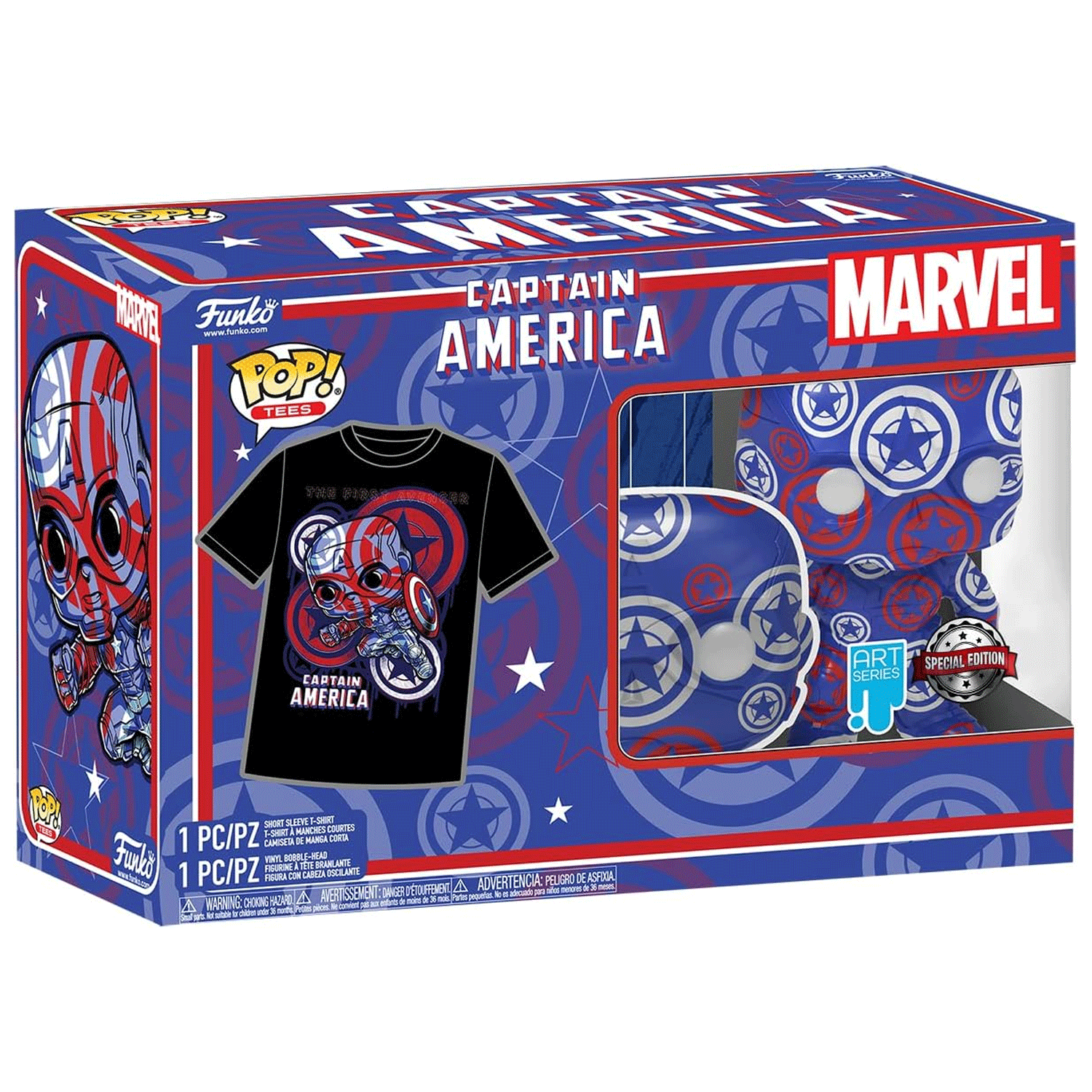 Marvel Captain America Patriotic Age Pop! Vinyl and Tee Set - GeekCore