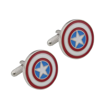 Marvel Captain America Shield Stainless Steel Cufflinks - GeekCore