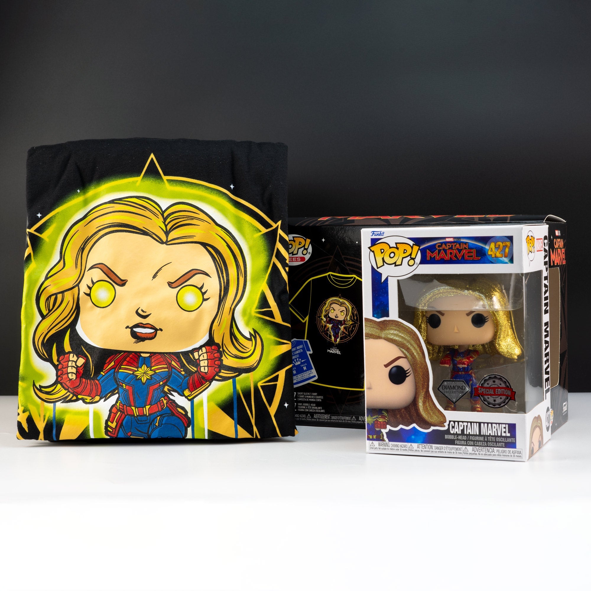 Marvel Captain Marvel Pop! Vinyl and Tee Set - GeekCore