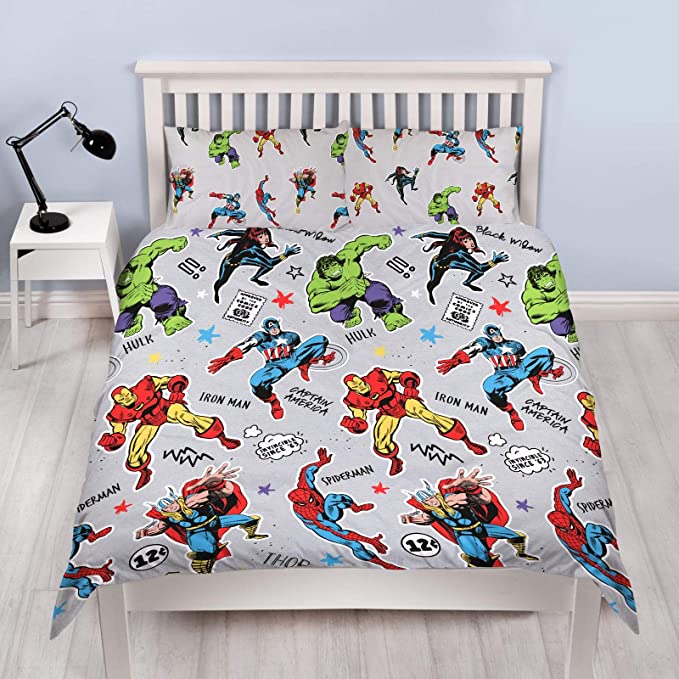 Marvel Comics Reversible Double Duvet Cover Bedding Set - GeekCore