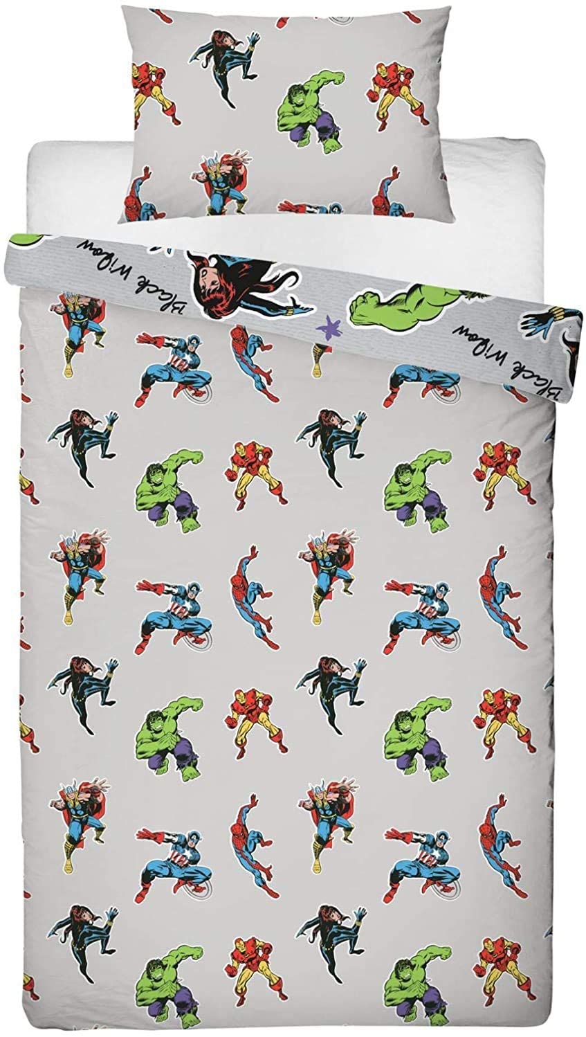 Marvel Comics Reversible Single Duvet Cover Bedding Set - GeekCore