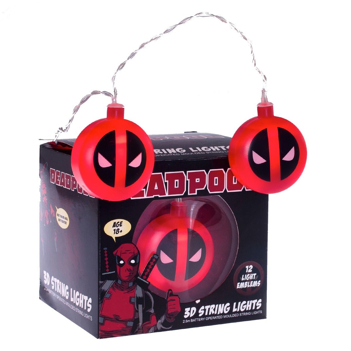 Marvel Deadpool 3D String Lights - GeekCore