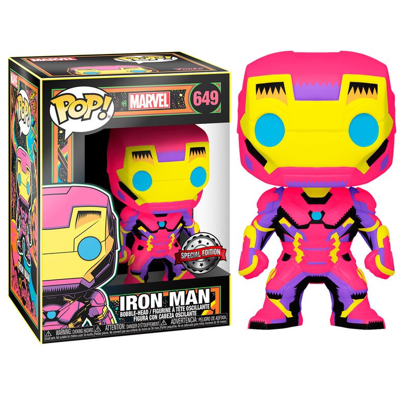 Marvel Funko Pop Vinyl Black Light Iron Man Pop - GeekCore
