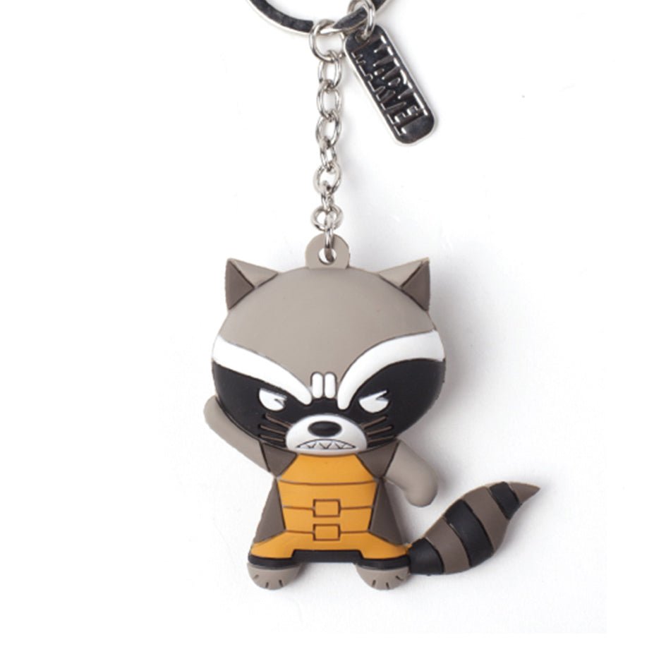 Marvel Rocket Raccoon 3D Rubber Key Chain - GeekCore