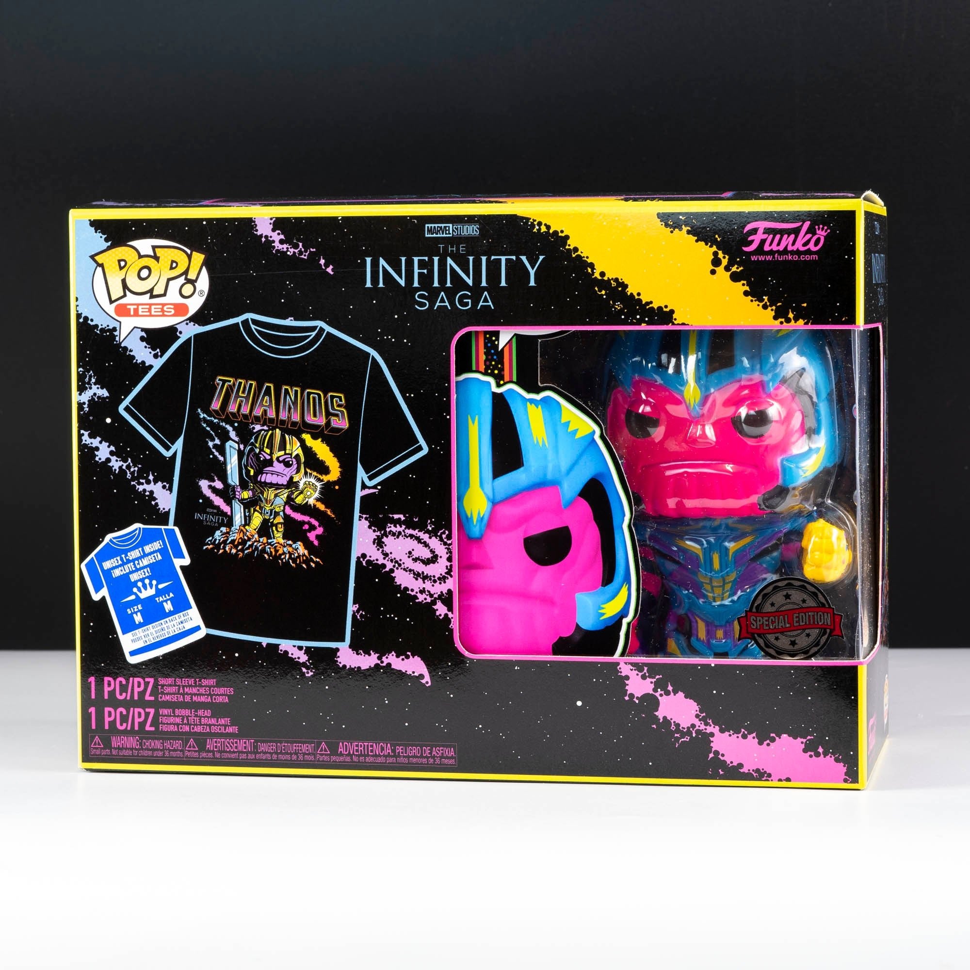 Marvel Thanos Blacklight Pop! Vinyl and Tee Set - GeekCore