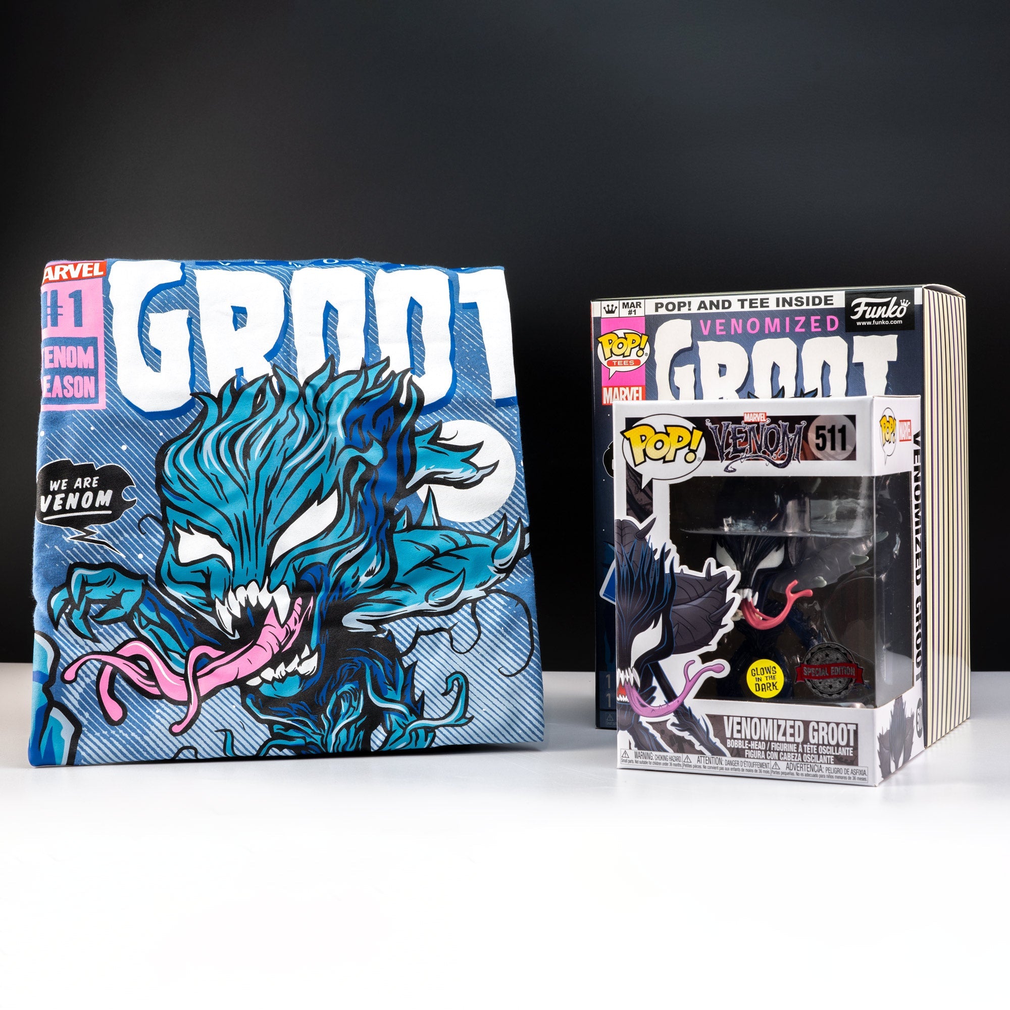 Marvel Venom Groot Pop! Vinyl and Tee Set - GeekCore