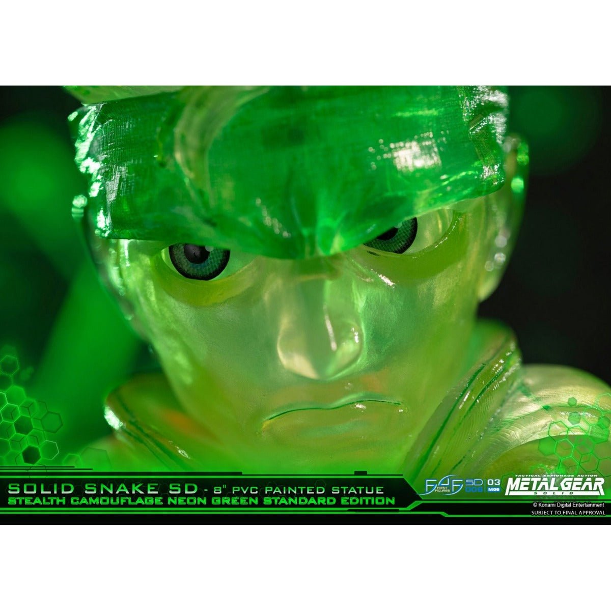 Metal Gear Solid - Solid Snake Neon Green Stealth Camouflage PVC Painted Statue - GeekCore