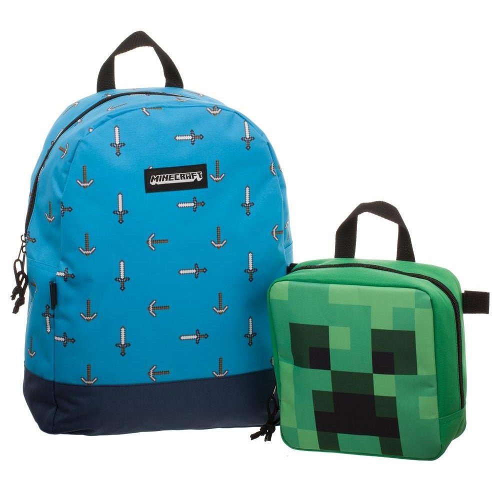 Minecraft Backpack w/ Detachable Lunchbox - GeekCore