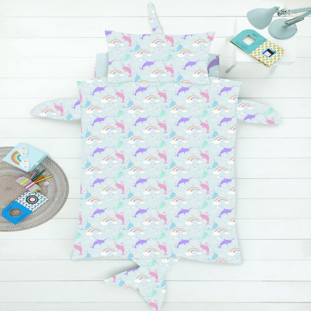 Narwhal Shaped Single Duvet Cover Bedding Set - GeekCore