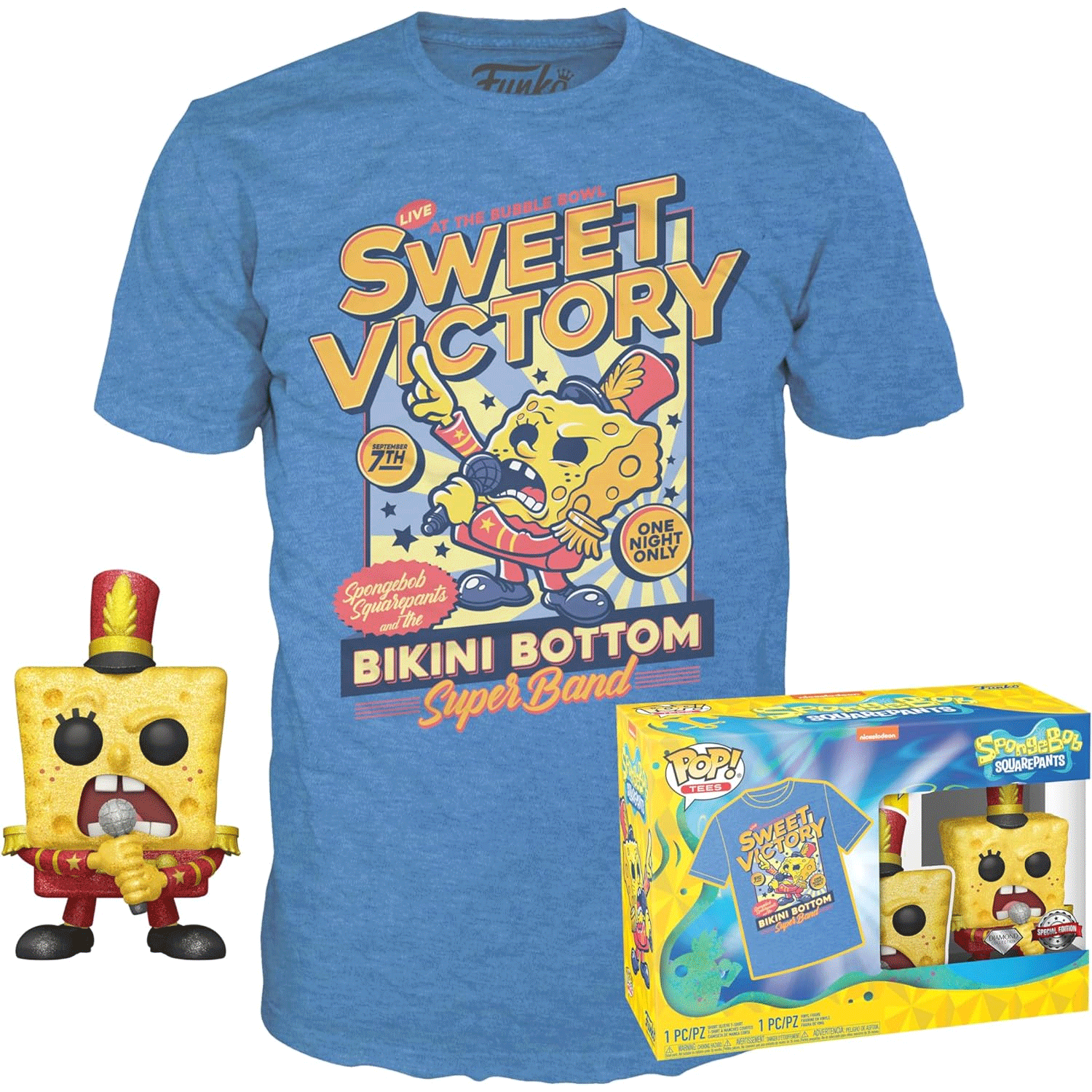 Nickelodeon SpongeBob SquarePants Band LDR Pop! Vinyl and Tee Set - GeekCore