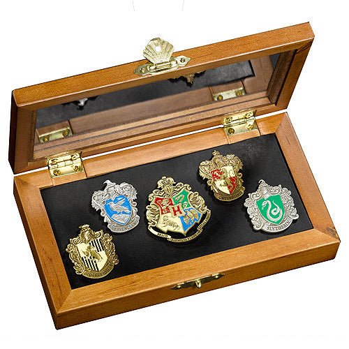 Official Harry Potter Hogwarts House Crest Pin Badge Set - GeekCore