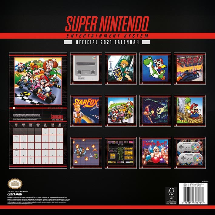 Official Super Nintendo 2021 Calendar - GeekCore