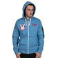 Overwatch D.Va Zip - Up Hoodie (Blue) - GeekCore