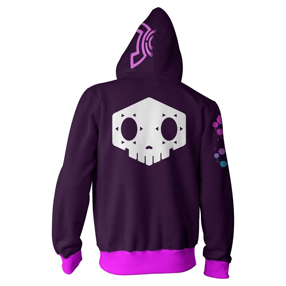 Overwatch Sombra Zip - Up Hoodie - GeekCore