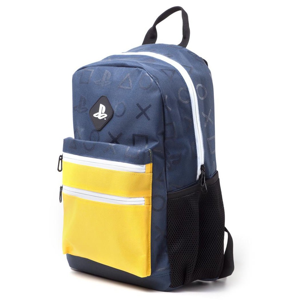 Playstation Symbols Blue & Yellow Backpack - GeekCore
