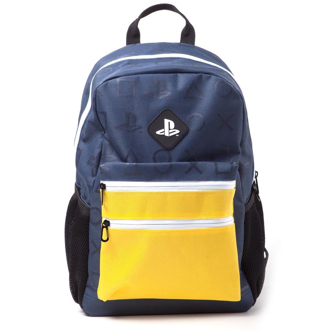 Playstation Symbols Blue & Yellow Backpack - GeekCore