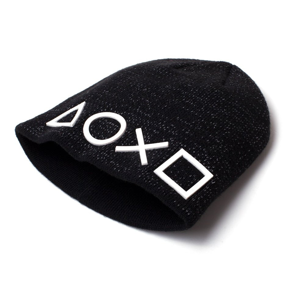 Playstation Symbols Reflective Knit Beanie Hat - GeekCore