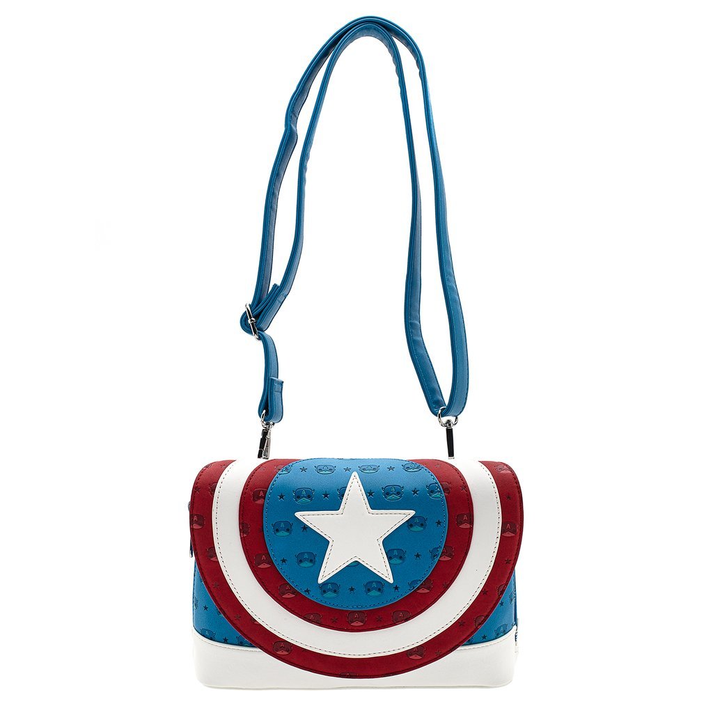 Pop! By Loungefly X Marvel Captain America Debossed Shield Crossbody Bag - GeekCore