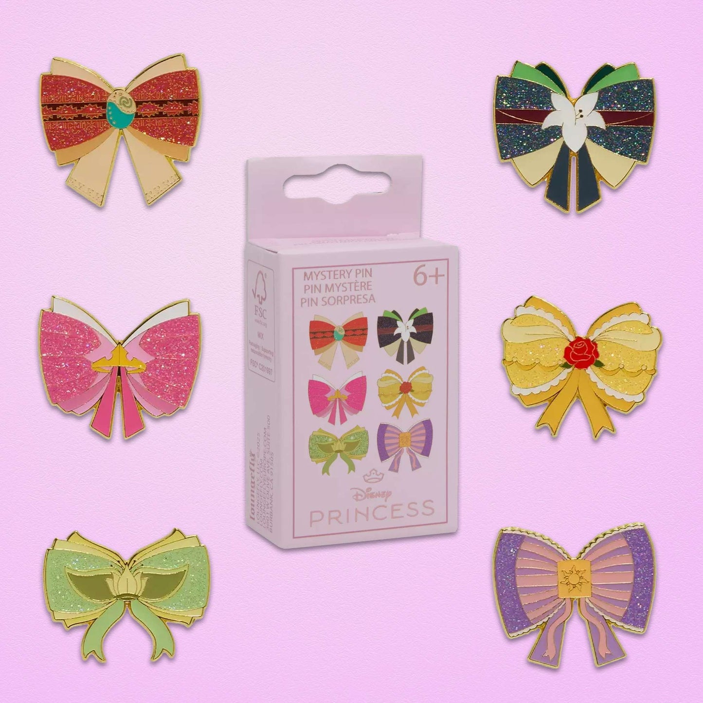 Loungefly x Princess Coquette Glitter Bows Blind Box Mystery Pin