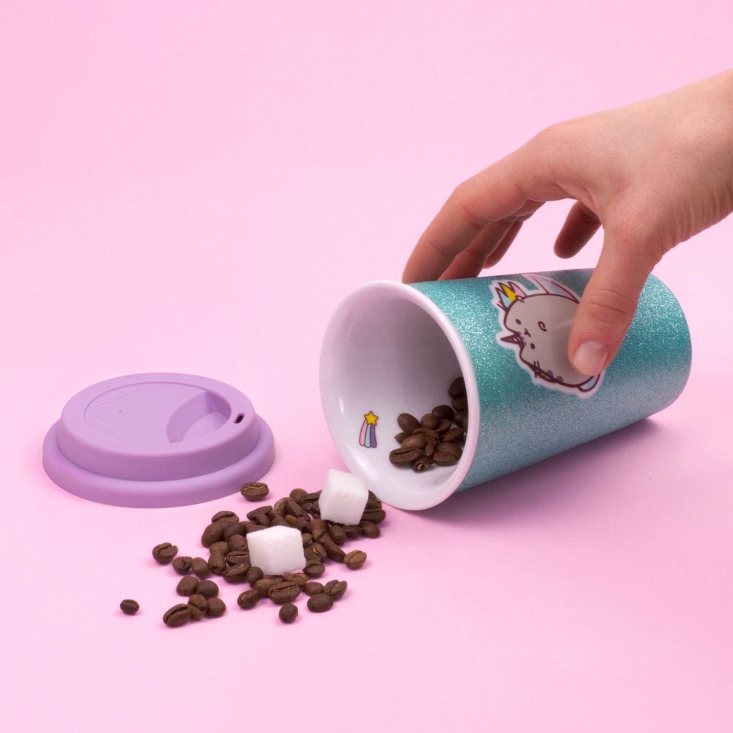 Pusheen Unicorn Ceramic Travel Mug - GeekCore