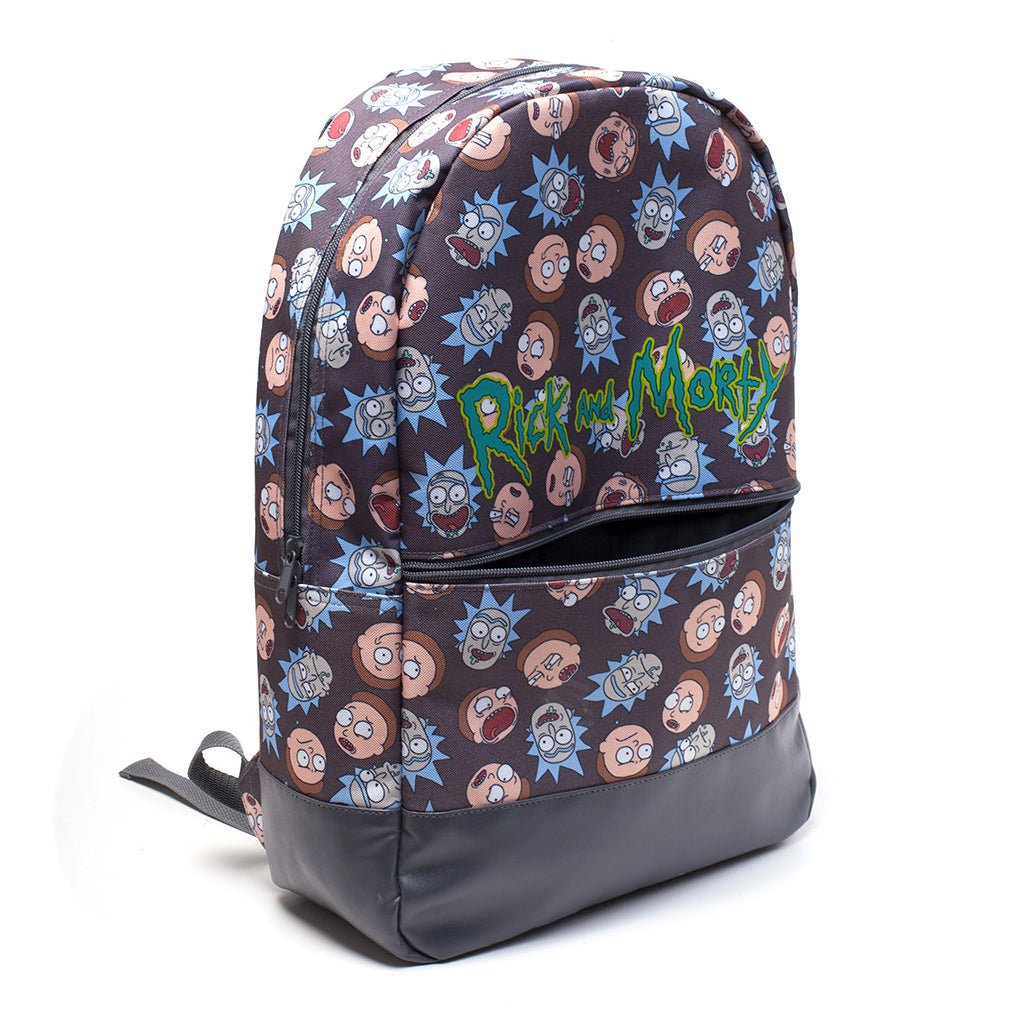 Rick and Morty Face Print Backpack - GeekCore