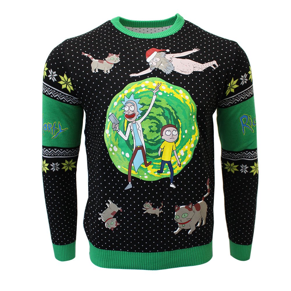 Rick and Morty Portal Knitted Christmas Jumper / Sweater - GeekCore