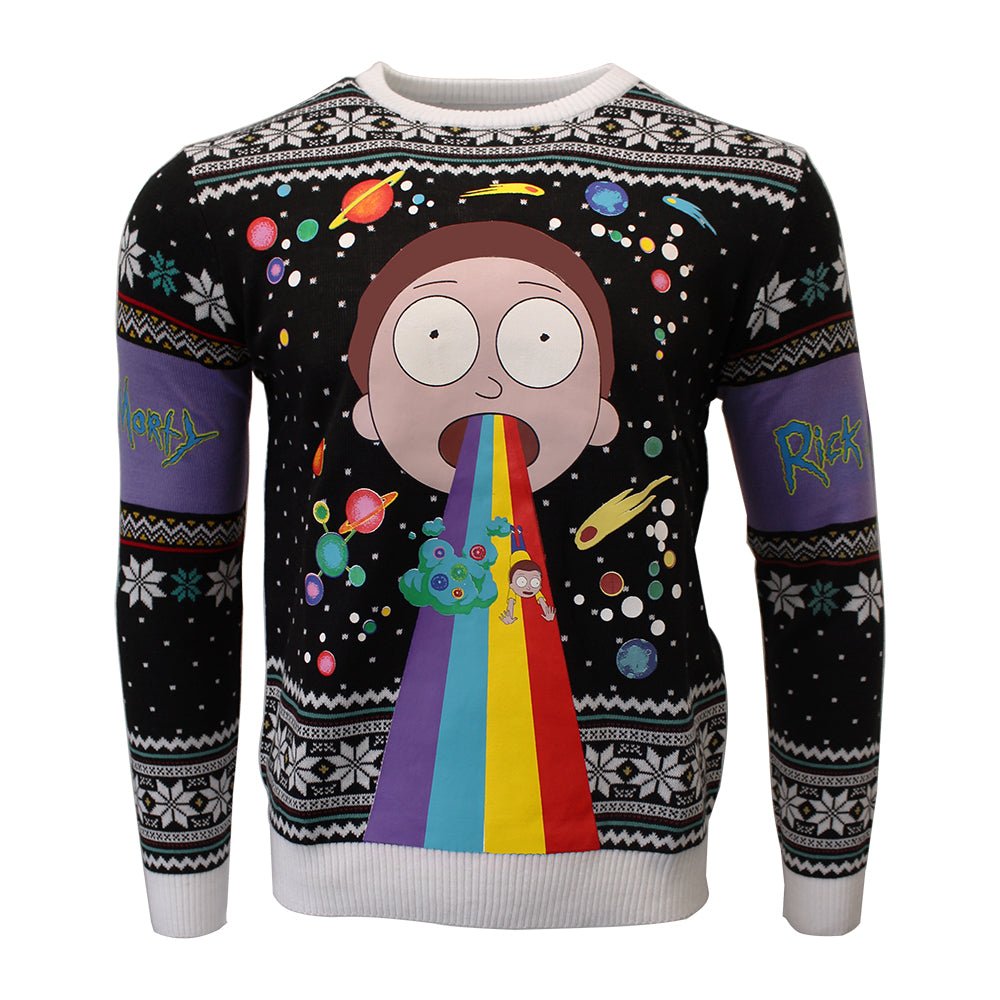 Rick and Morty Rainbow Knitted Christmas Jumper / Sweater - GeekCore