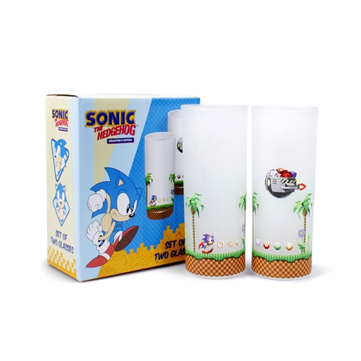 Sonic the Hedgehog Set of 2 Glasses (Sonic & Eggman) - GeekCore