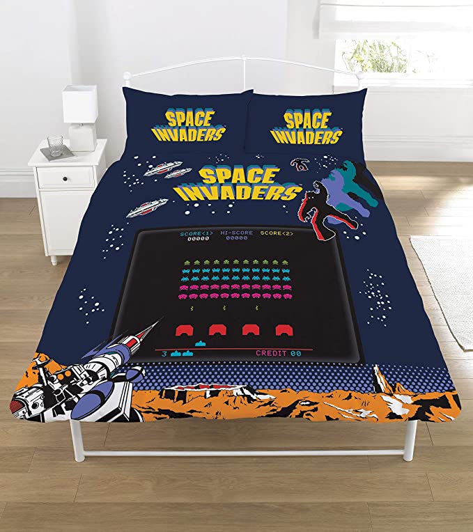 Space Invaders Double Duvet Cover Bedding Set - GeekCore