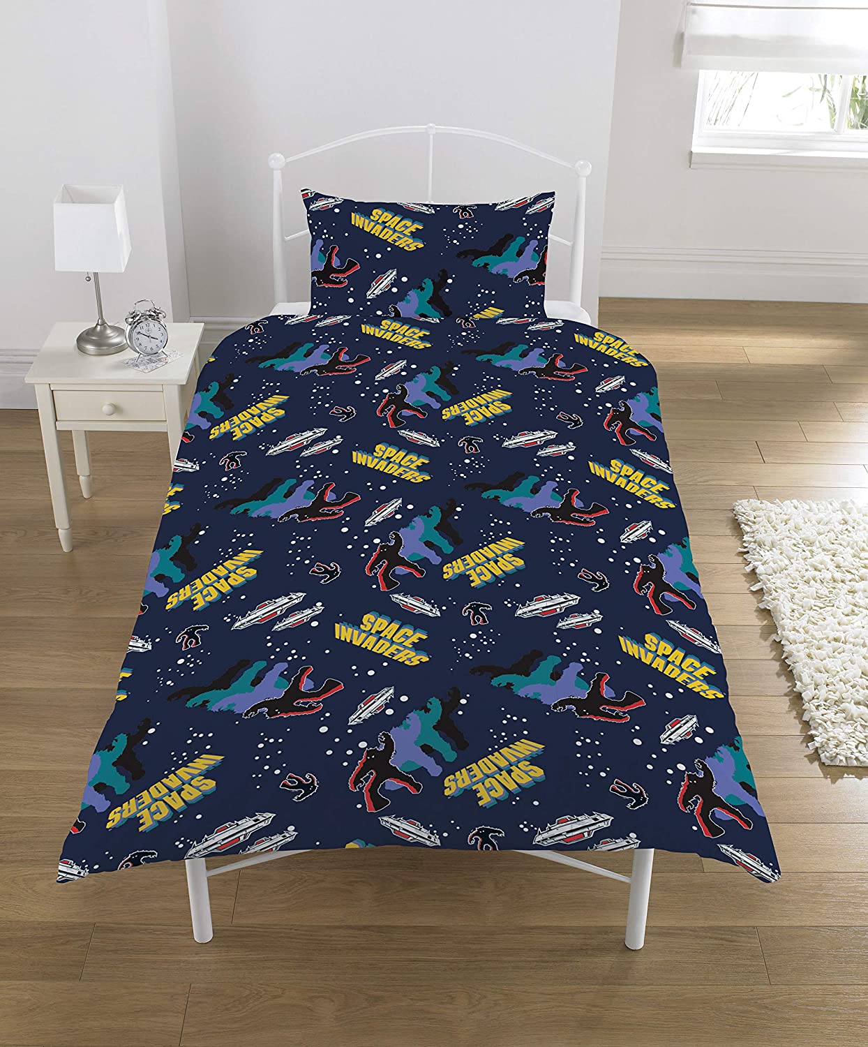 Space Invaders Single Duvet Cover Bedding Set - GeekCore