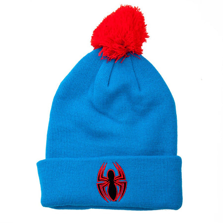 Spiderman Blue Knit Bobble Hat - GeekCore