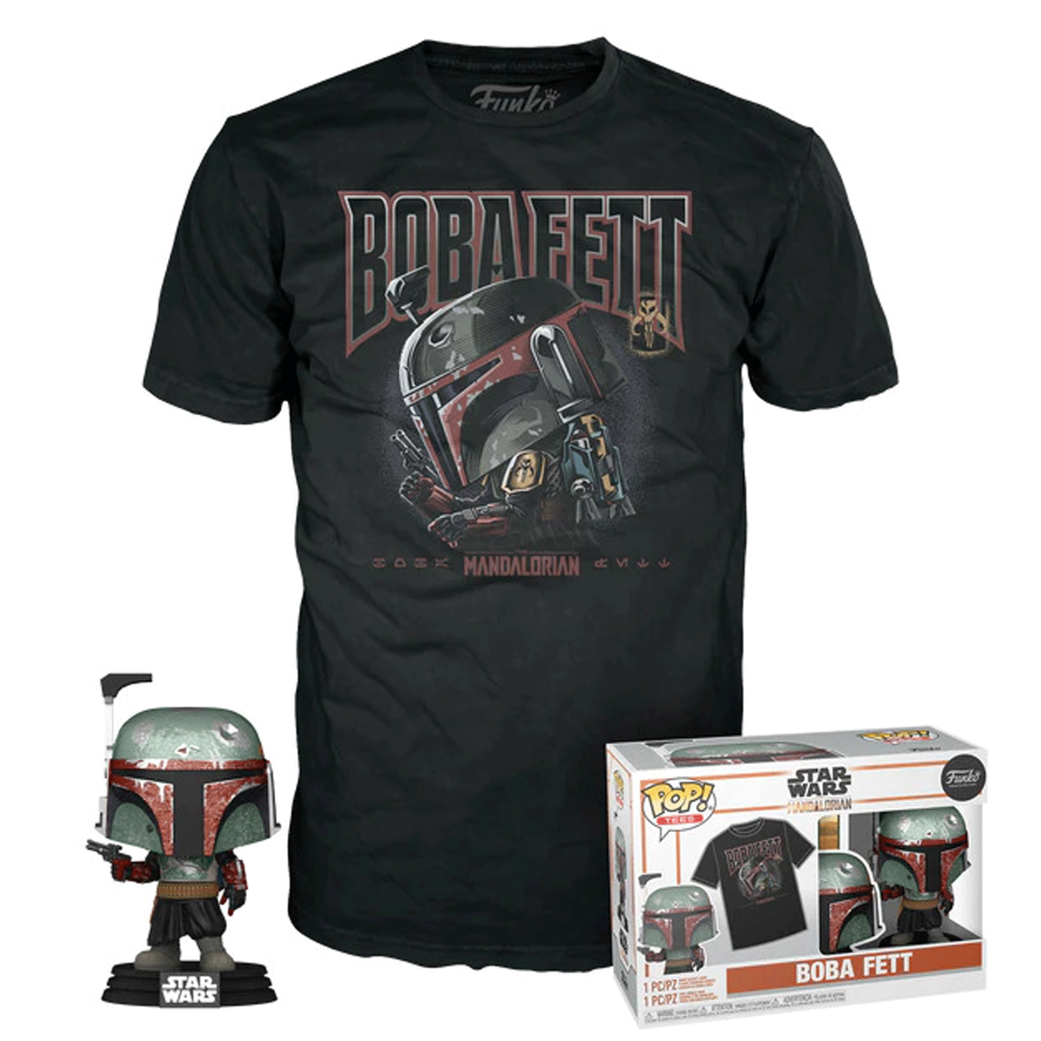 Star Wars Boba Fett with Blasters Pop! Vinyl and Tee Set - GeekCore