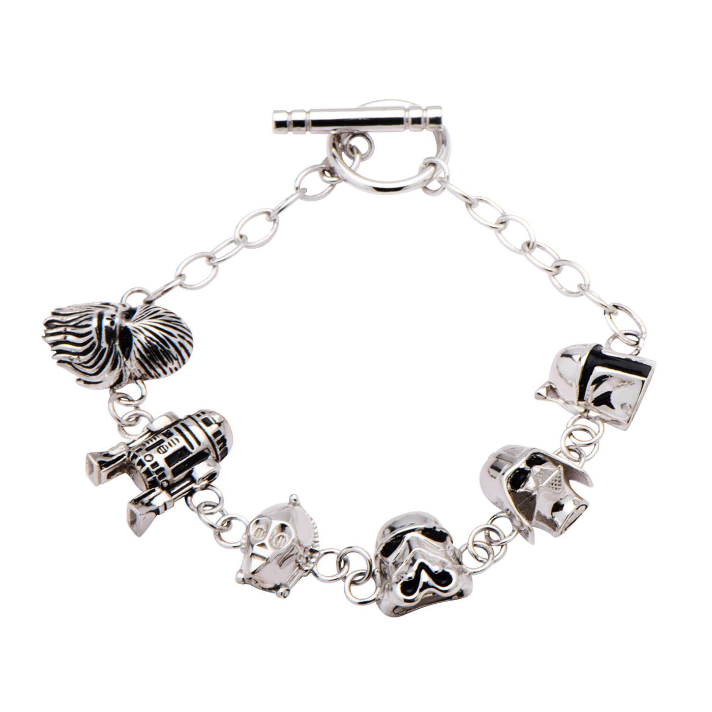 Star Wars Character Heads Sterling Silver Toggle Clasp Bracelet - GeekCore