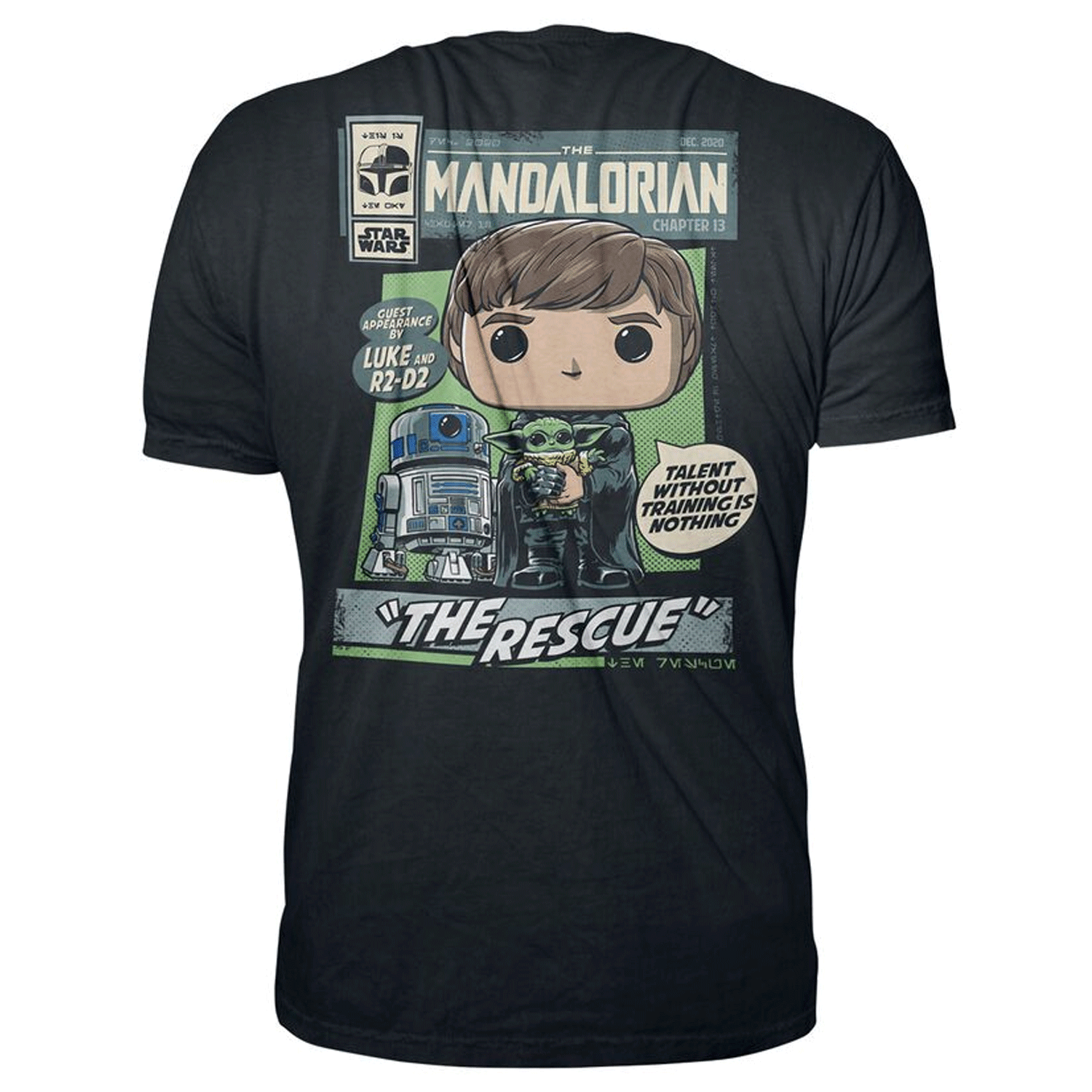 Star Wars The Mandalorian Luke Skywalker with Grogu Pop! Vinyl and Tee Set - GeekCore